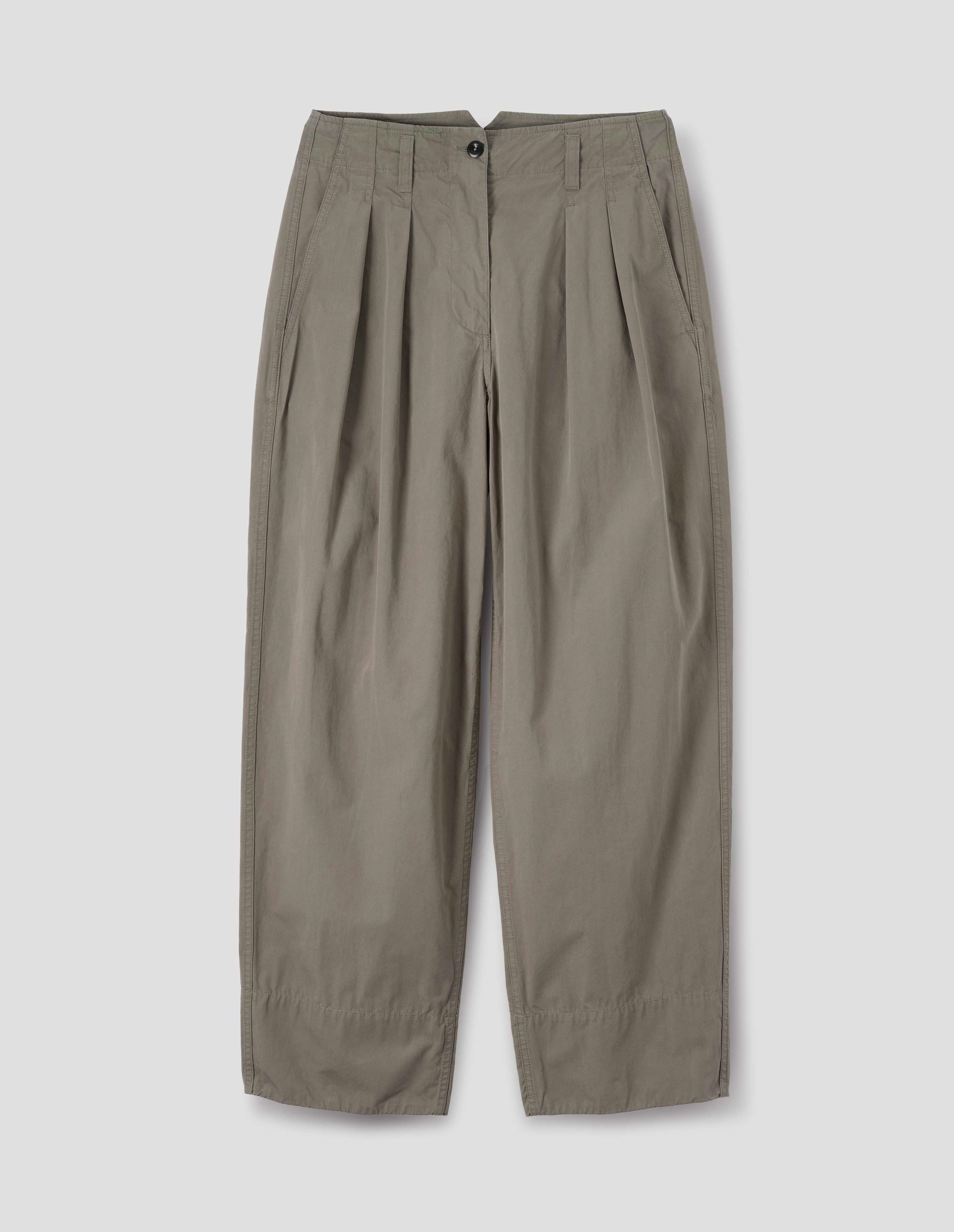 Mouse cotton poplin Stitch Pleat Trouser | MHL. by Margaret Howell