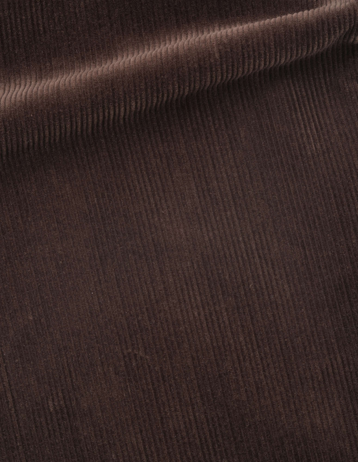 Brown cropped corduroy trousers, fabric swatch.