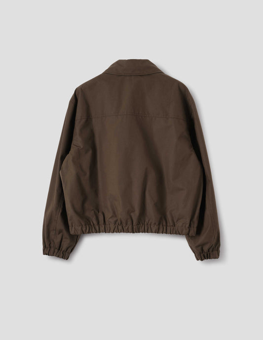 MHL. ZIP THROUGH JACKET | WASHED COTTON CANVAS | COCOA