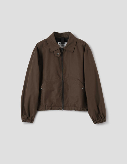 MHL. ZIP THROUGH JACKET | WASHED COTTON CANVAS | COCOA