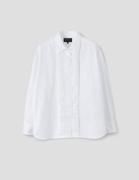 PIN TUCK SHIRT | PLAIN POPLIN | WHITE