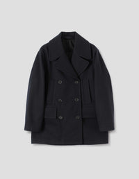 REEFER COAT | FELTED WOOL MELTON | NAVY