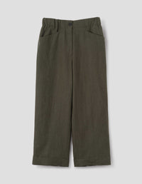 RELAXED CROP TROUSERS | PURE LINEN | CEDAR