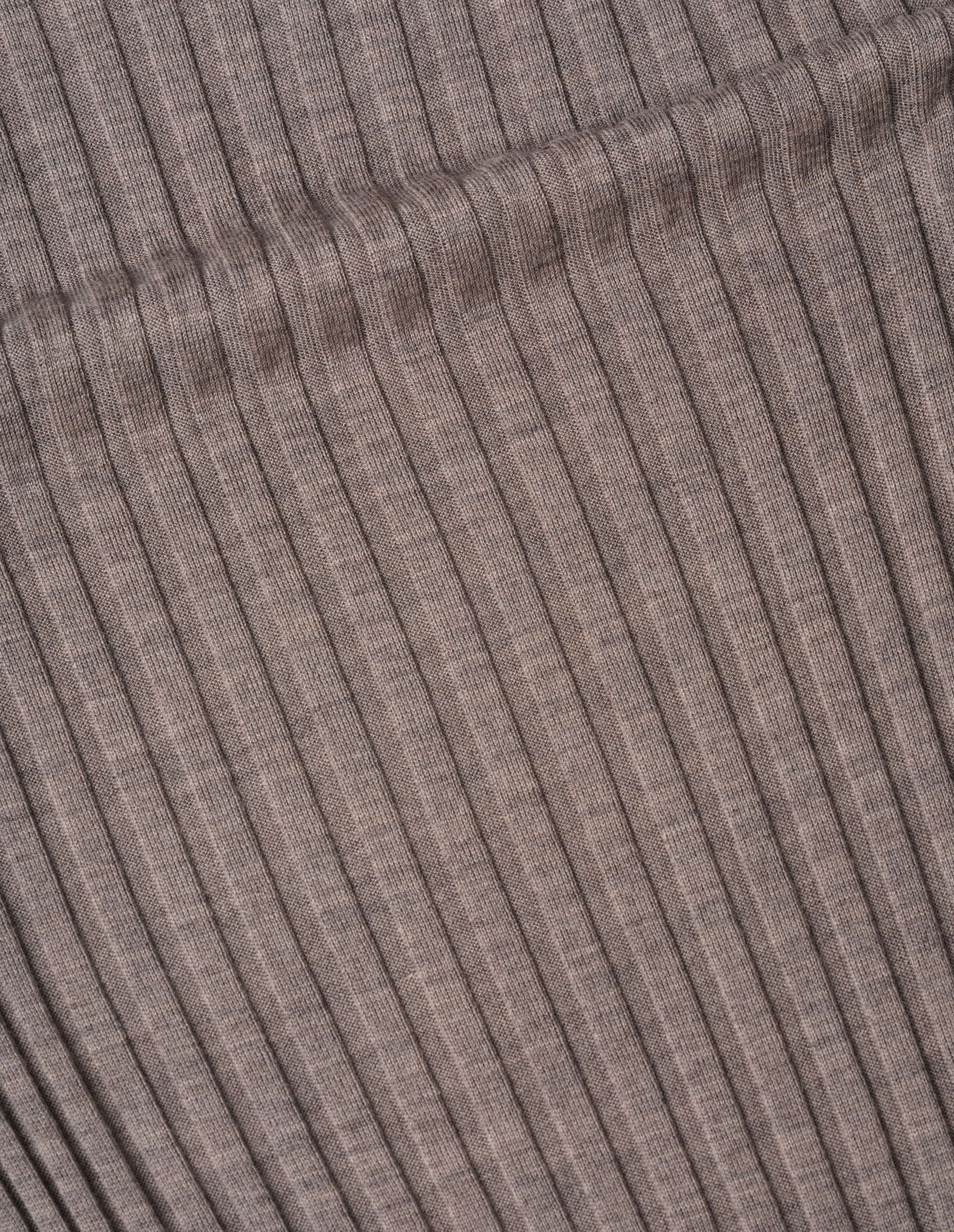 Dark beige fine merino top fabric swatch.