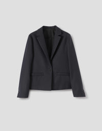 SHIRT BLAZER | WIDE WOOL HERRINGBONE | NAVY