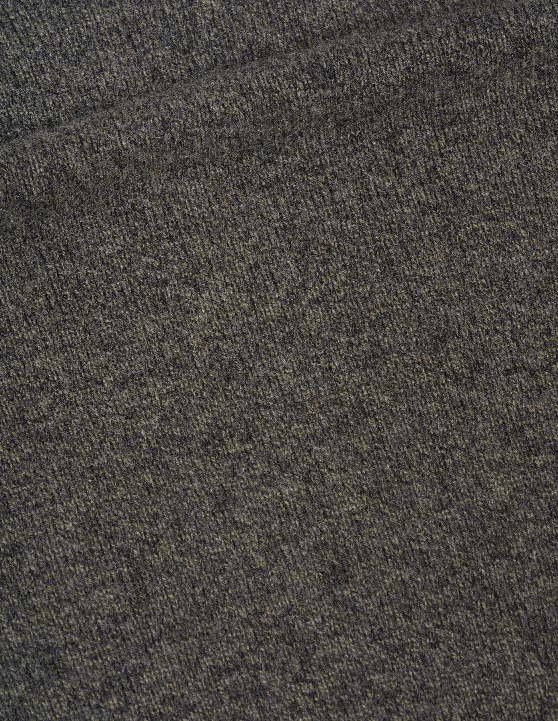 Brownish grey merino cashmere twist jumper fabric swatch.