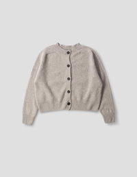 SMALL CREW NECK CARDIGAN | MERINO CASHMERE | NATURAL
