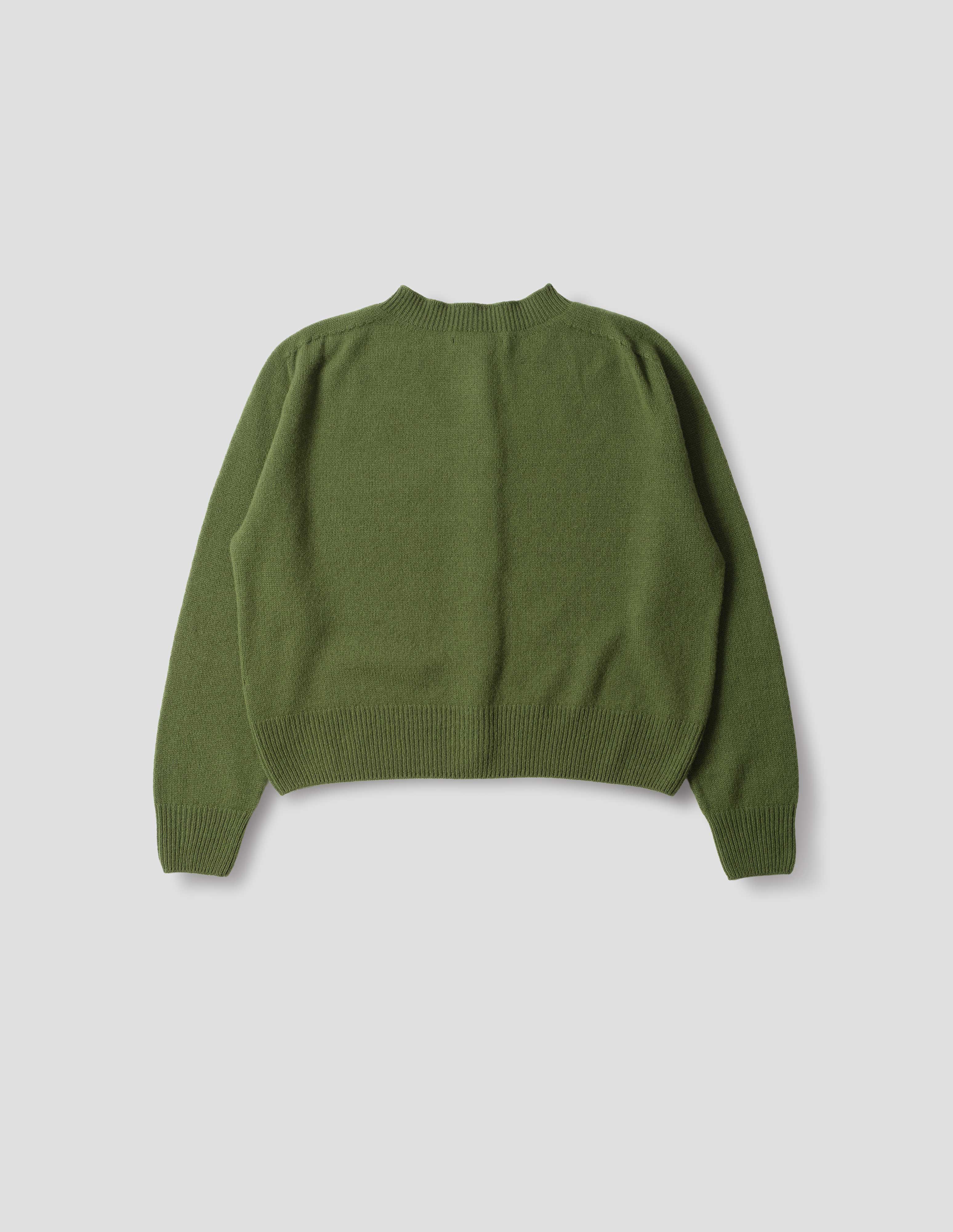 Wheatgrass merino cashmere Small Crew Neck Cardigan | Margaret Howell