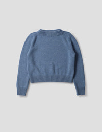 SQUARE NECK GUERNSEY | MERINO CASHMERE | BLUE MELANGE