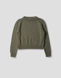 SQUARE NECK GUERNSEY | MERINO CASHMERE | KHAKI