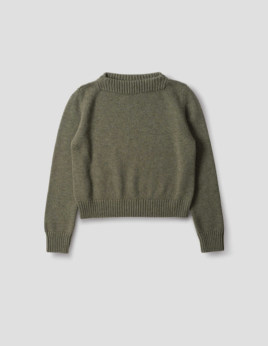 SQUARE NECK GUERNSEY | MERINO CASHMERE | KHAKI