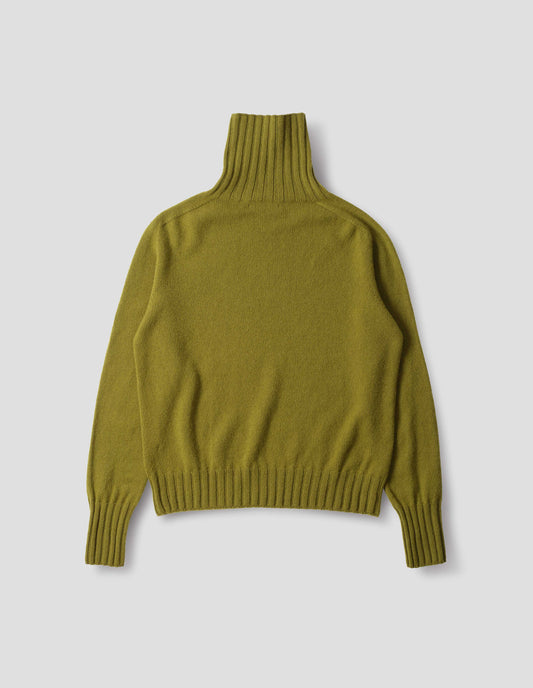 WIDE ROLL NECK JUMPER | CASHMERE | OLIVE