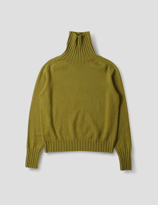 WIDE ROLL NECK JUMPER | CASHMERE | OLIVE