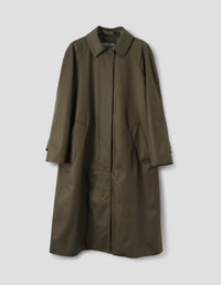 WOOL LINED RAGLAN MAC | SHOWERPROOF COTTON DRILL | DARK KHAKI