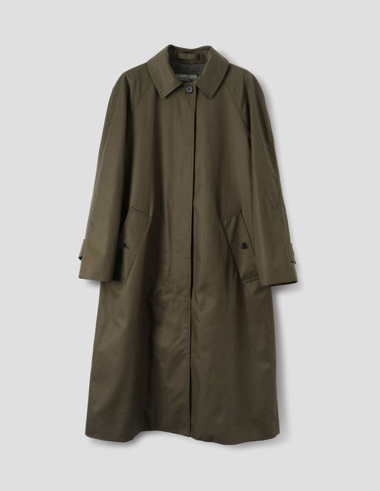 WOOL LINED RAGLAN MAC | SHOWERPROOF COTTON DRILL | DARK KHAKI