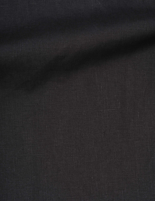 Black dress shirting linen fabric swatch.