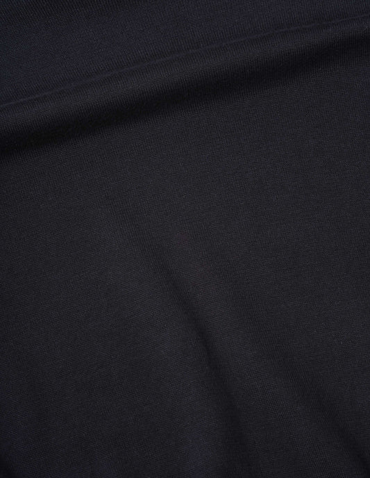 Black knitted vest fine linen cotton fabric swatch.