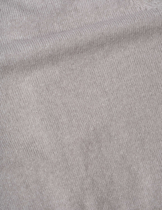 Grey cardigan wool cotton fabric swatch.