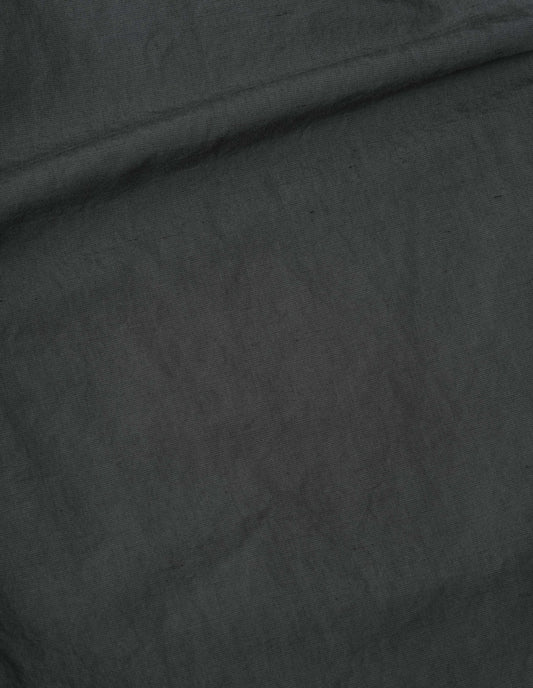 Dark grey shorts dry cotton linen fabric swatch.
