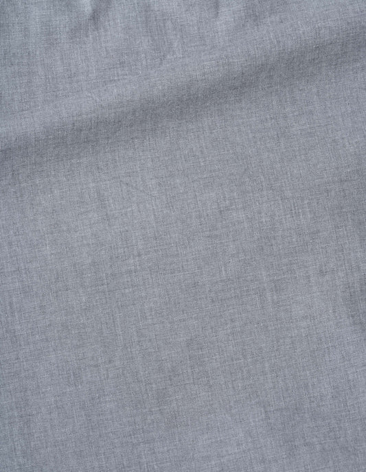 Grey dress melange cotton end on end fabric swatch.