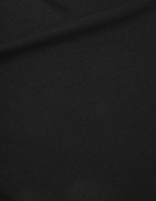 Black dress textured cotton fabric swatch.