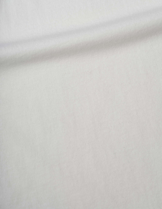 White t-shirt lightweight dry jersey fabric swatch.