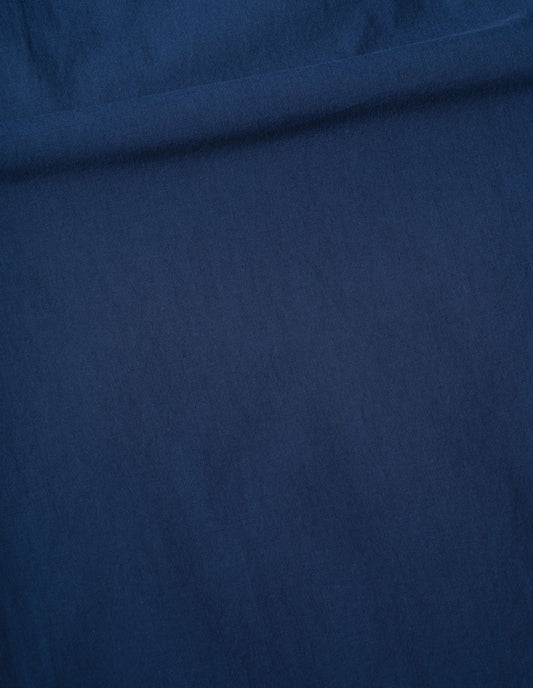 Blue shorts light cotton plainweave fabric swatch.