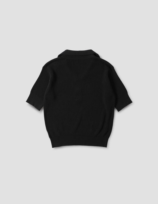 MHL. SINGLE BUTTON POLO | DRY COTTON | BLACK