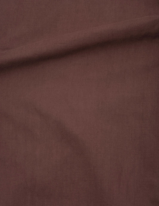 Brown trousers cotton linen plainweave fabric swatch.