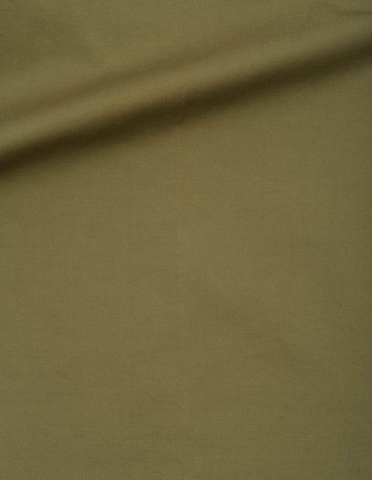 Green trousers cotton linen twill fabric swatch.