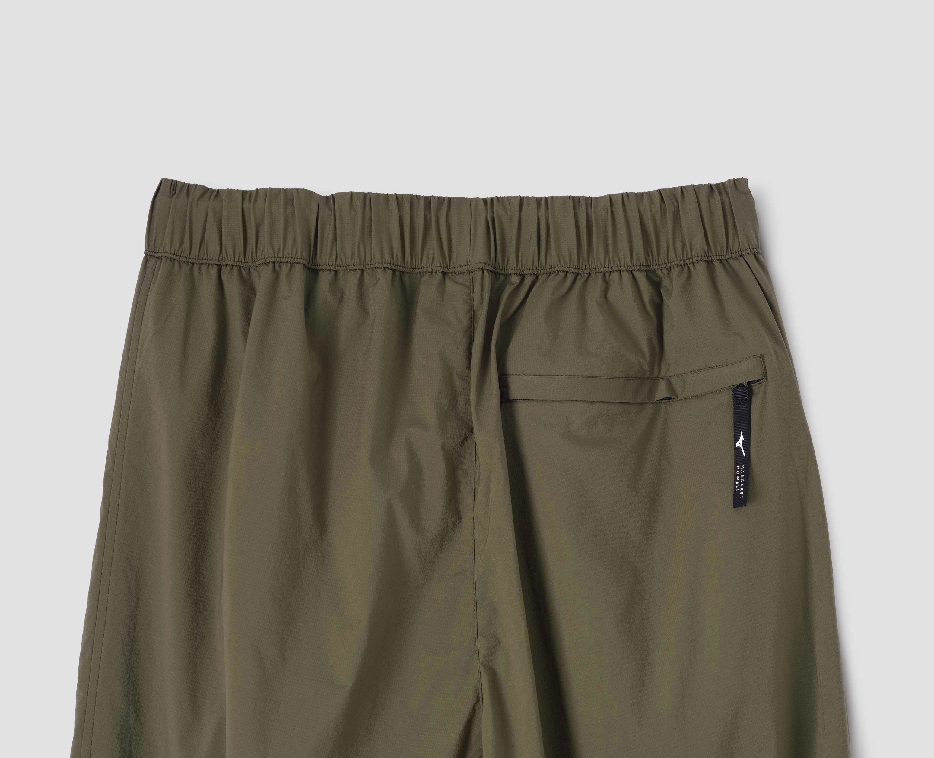 MARGARET HOWELL×MIZUNO PERFORMANCE NYLON Khaki ripstop Mizuno Rain Trousers | Margaret Howell