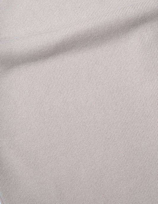 Light grey knitted waistcoat fine lambswool fabric swatch.