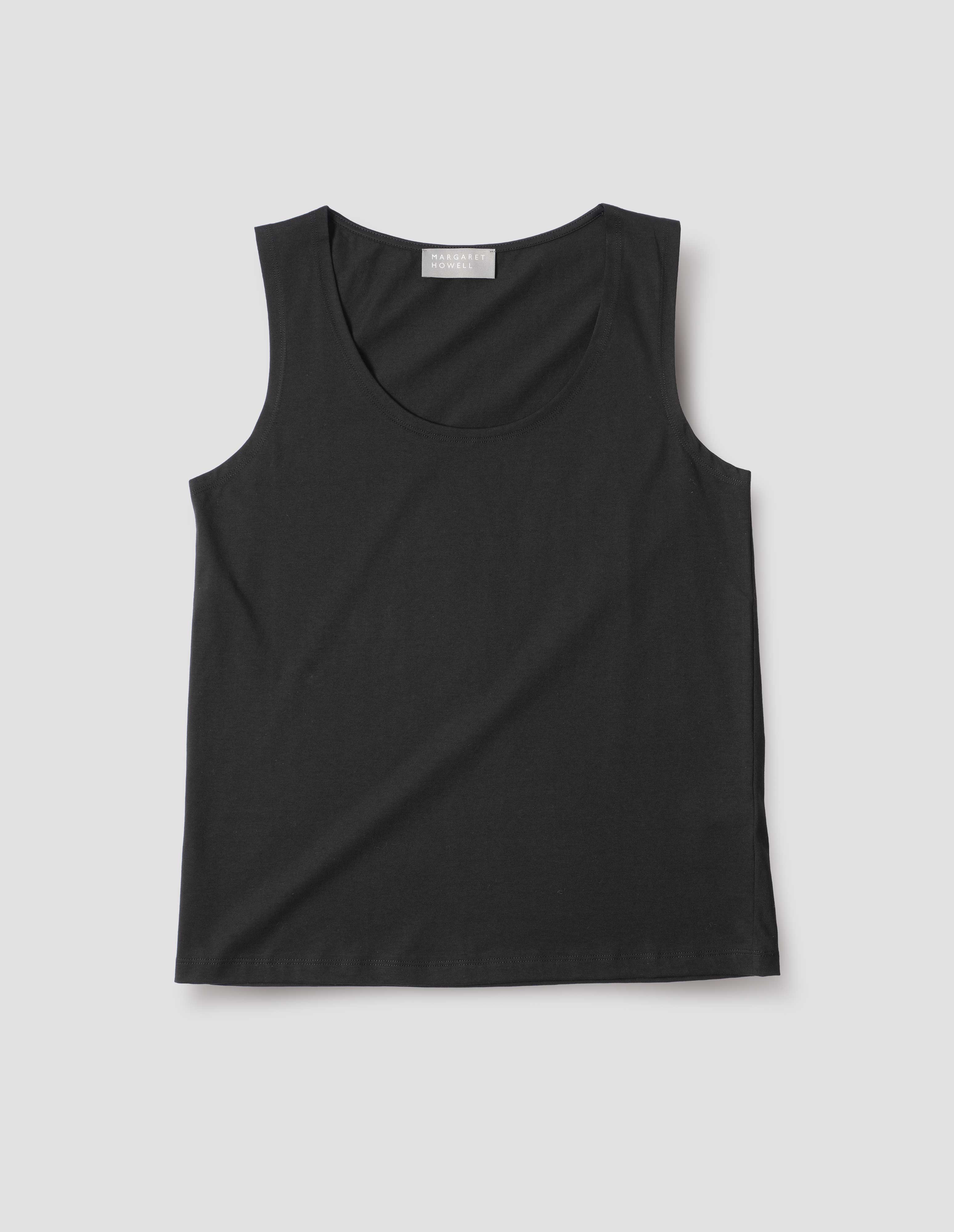Black cotton jersey Vest | Margaret Howell