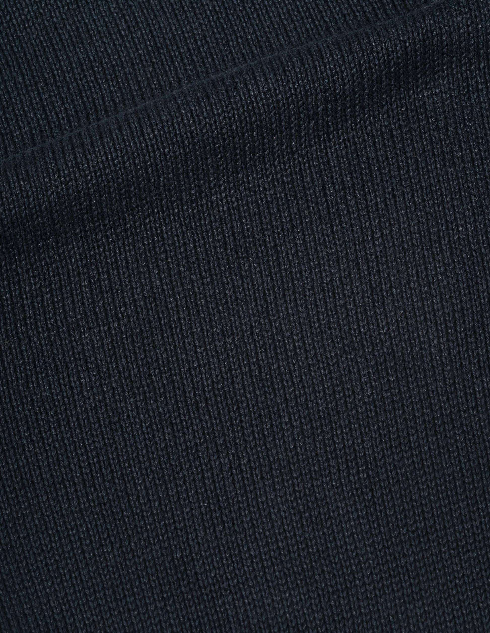 Dark navy blue linen cotton jumper, fabric swatch.
