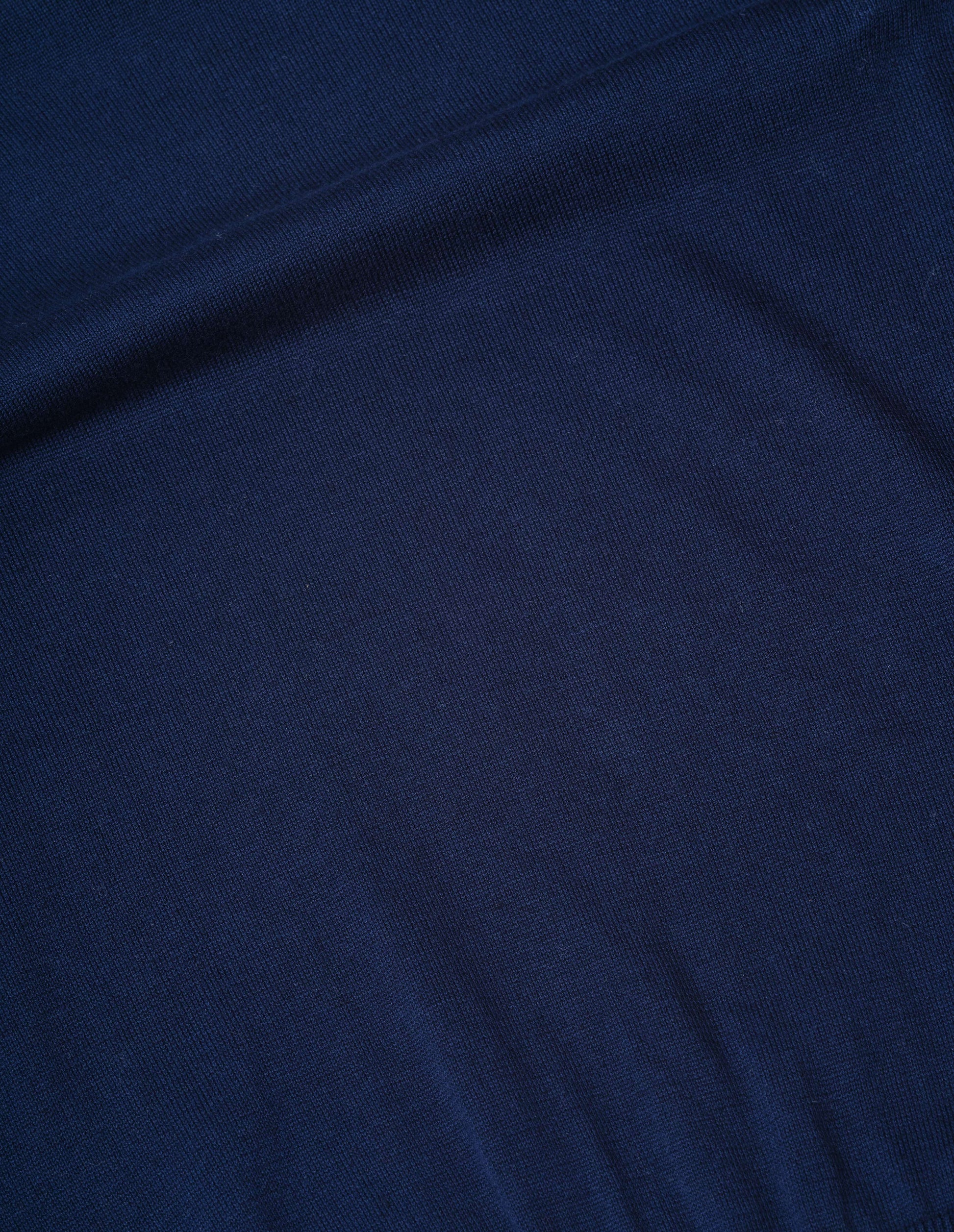 Dark navy fine linen and cotton knitted t-shirt, fabric swatch.