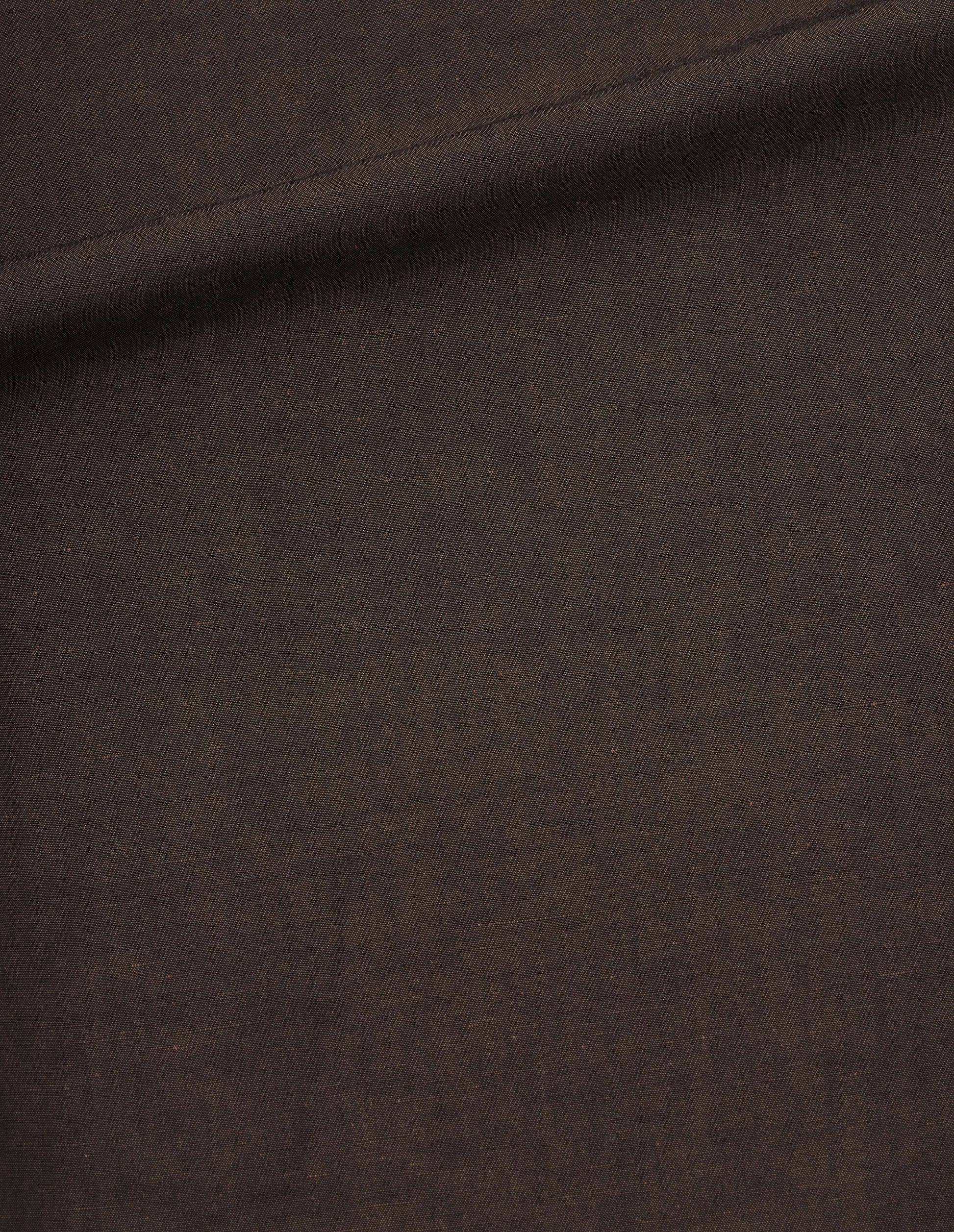 Brown yarn dye cotton linen trousers, fabric swatch.