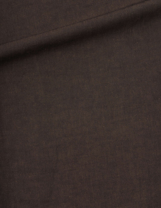 Brown yarn dye cotton linen trousers, fabric swatch.