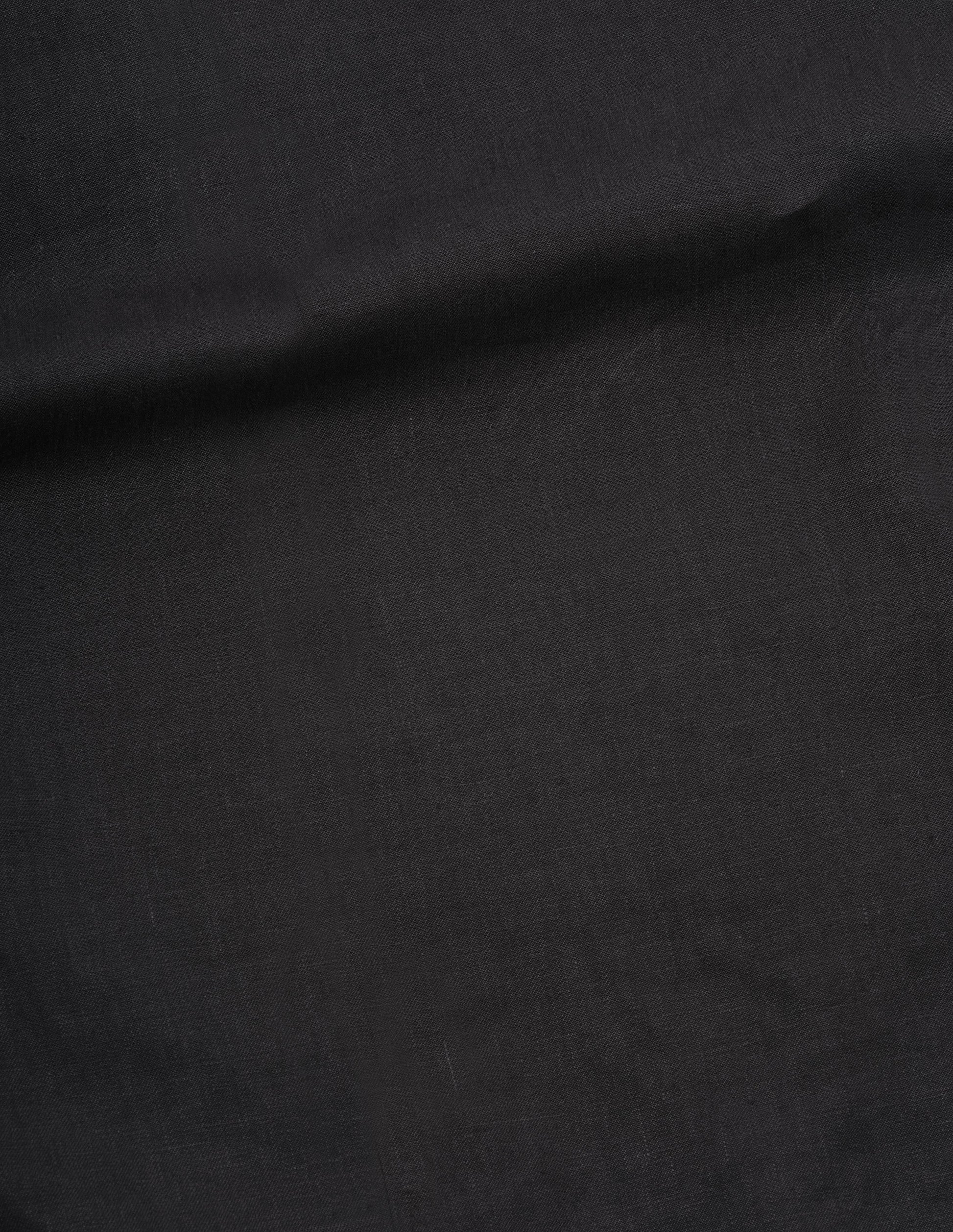 Black compact linen culottes fabric swatch.