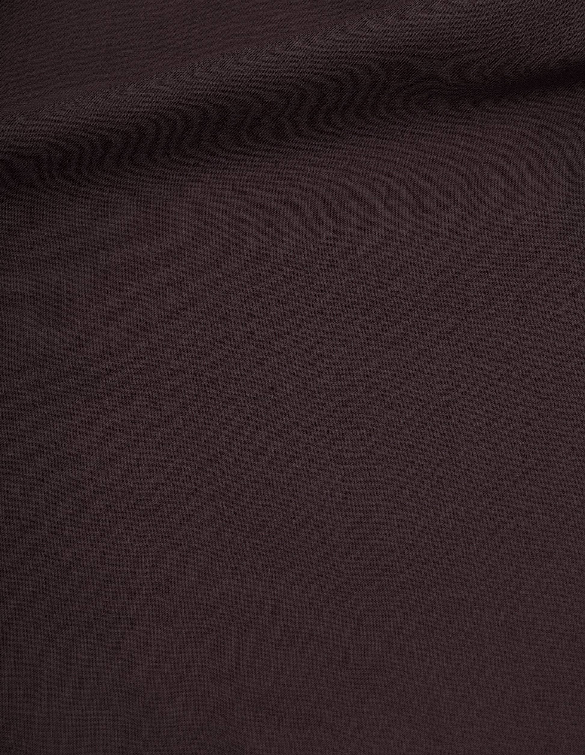 Dark red lightweight cotton silk frilled collar shirt, fabric swatch. 