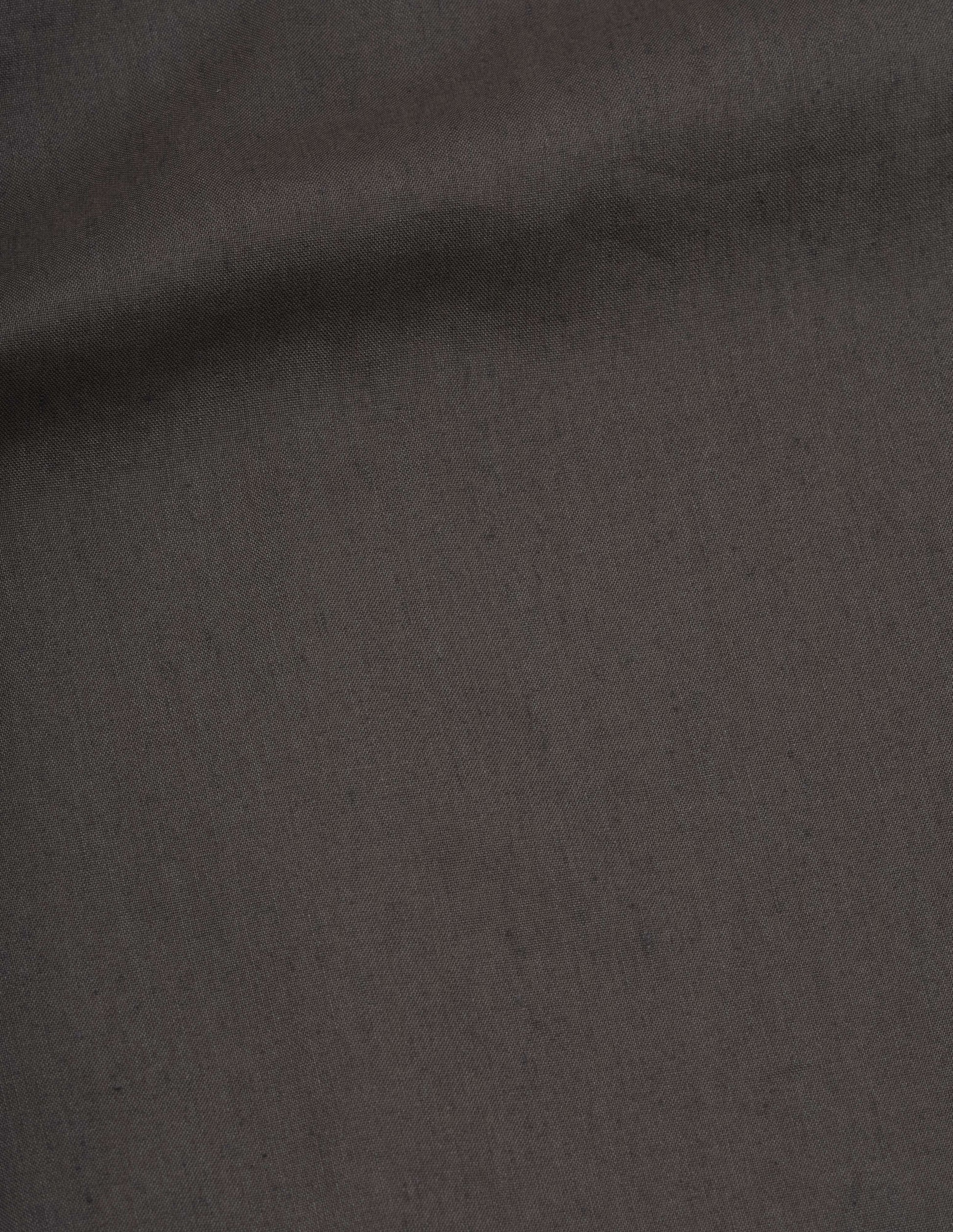 Greenish brown linen silk skirt fabric swatch.