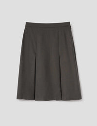 KICK PLEAT SKIRT | LINEN SILK | SEAWEED