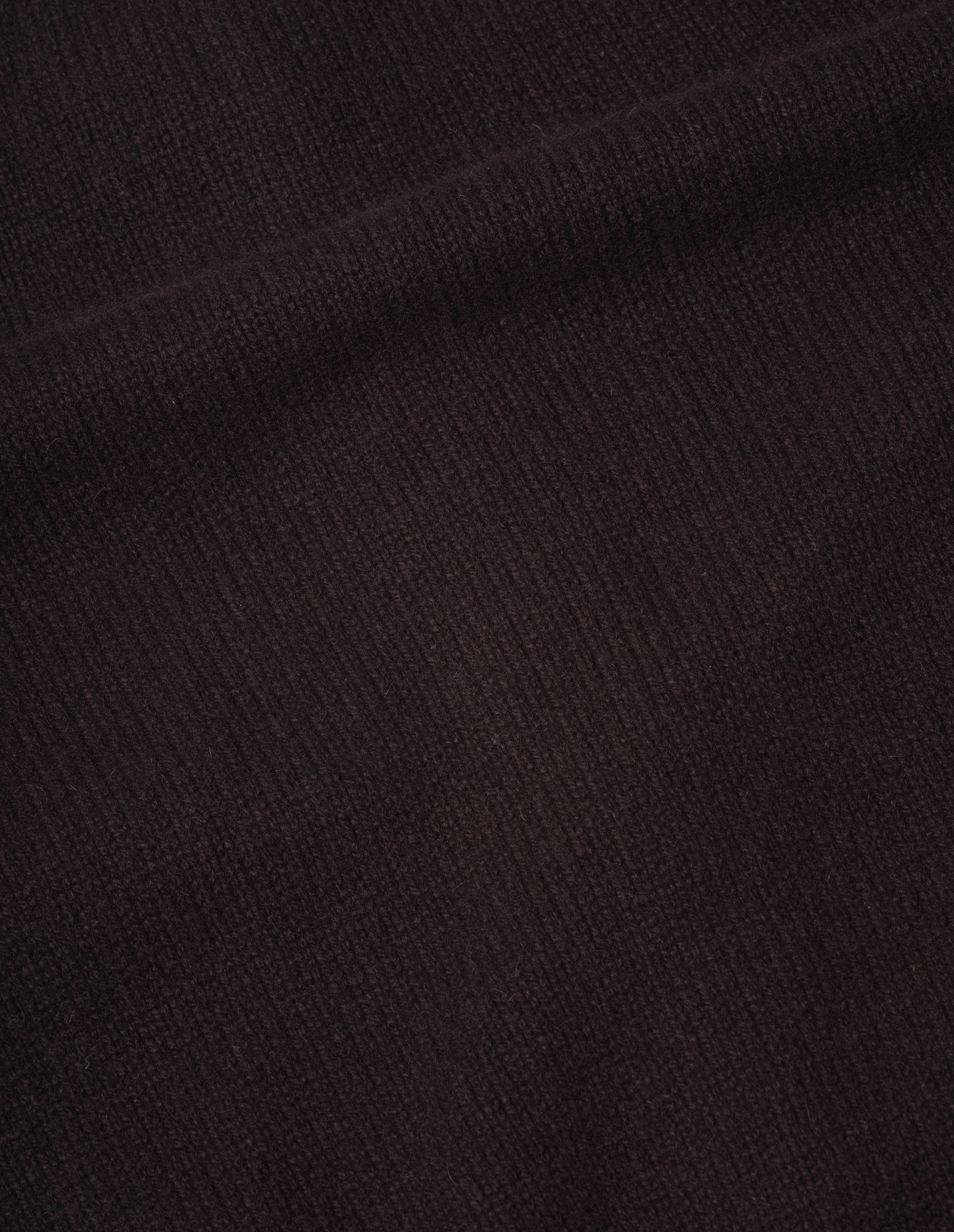 Dark brown merino cashmere gilet fabric swatch. 