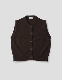 KNITTED GILET | MERINO CASHMERE | COFFEE