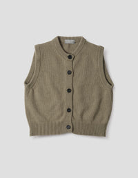 KNITTED GILET | MERINO CASHMERE | LICHEN