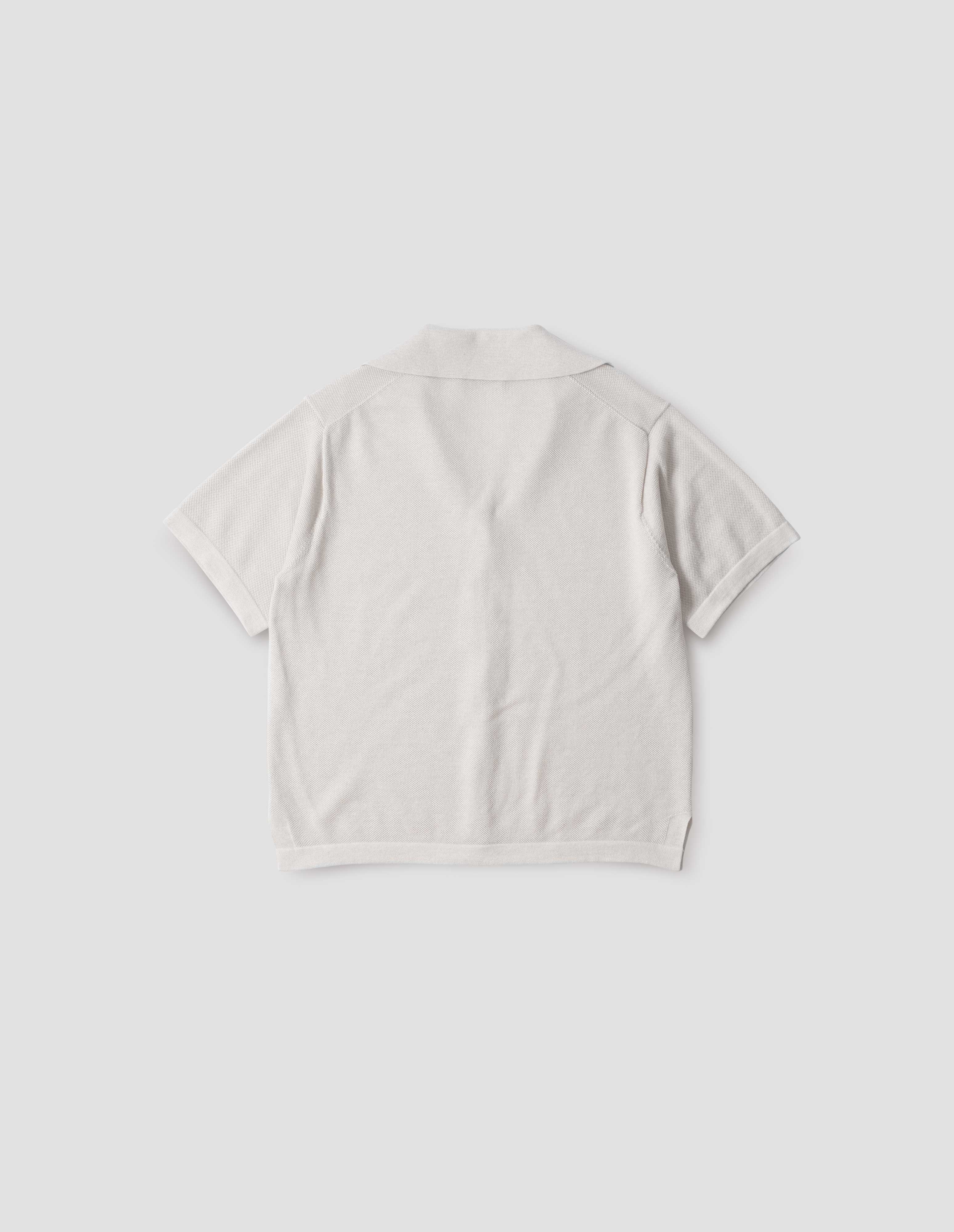 Off white cotton cashmere Knitted Short Sleeve Shirt | Margaret Howell