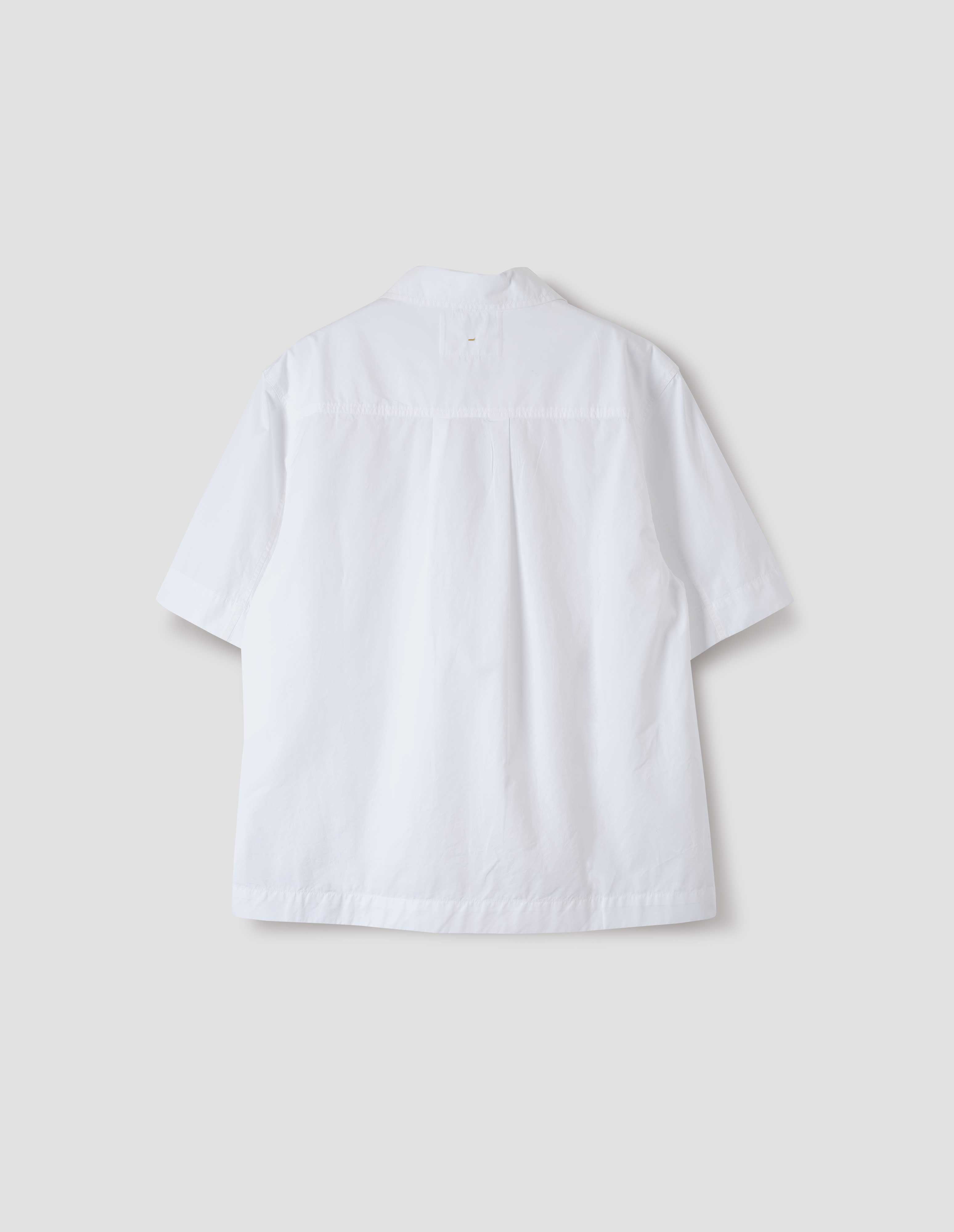 White compact cotton poplin Half Zip Shirt | MHL. by Margaret Howell