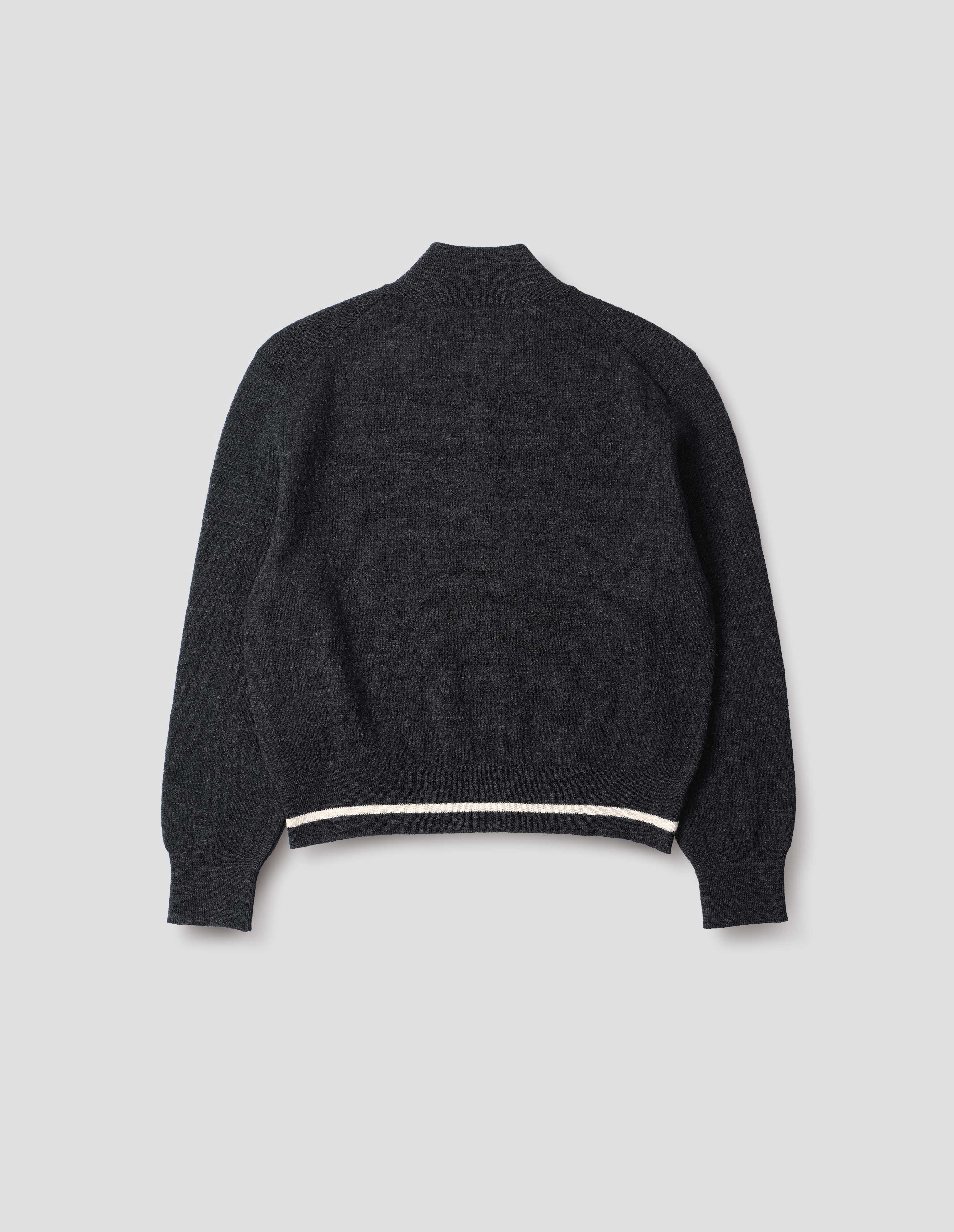 MHL.  knit♡ Charcoal wool cotton twist Half Zip Sweater | MHL. by Margaret Howell