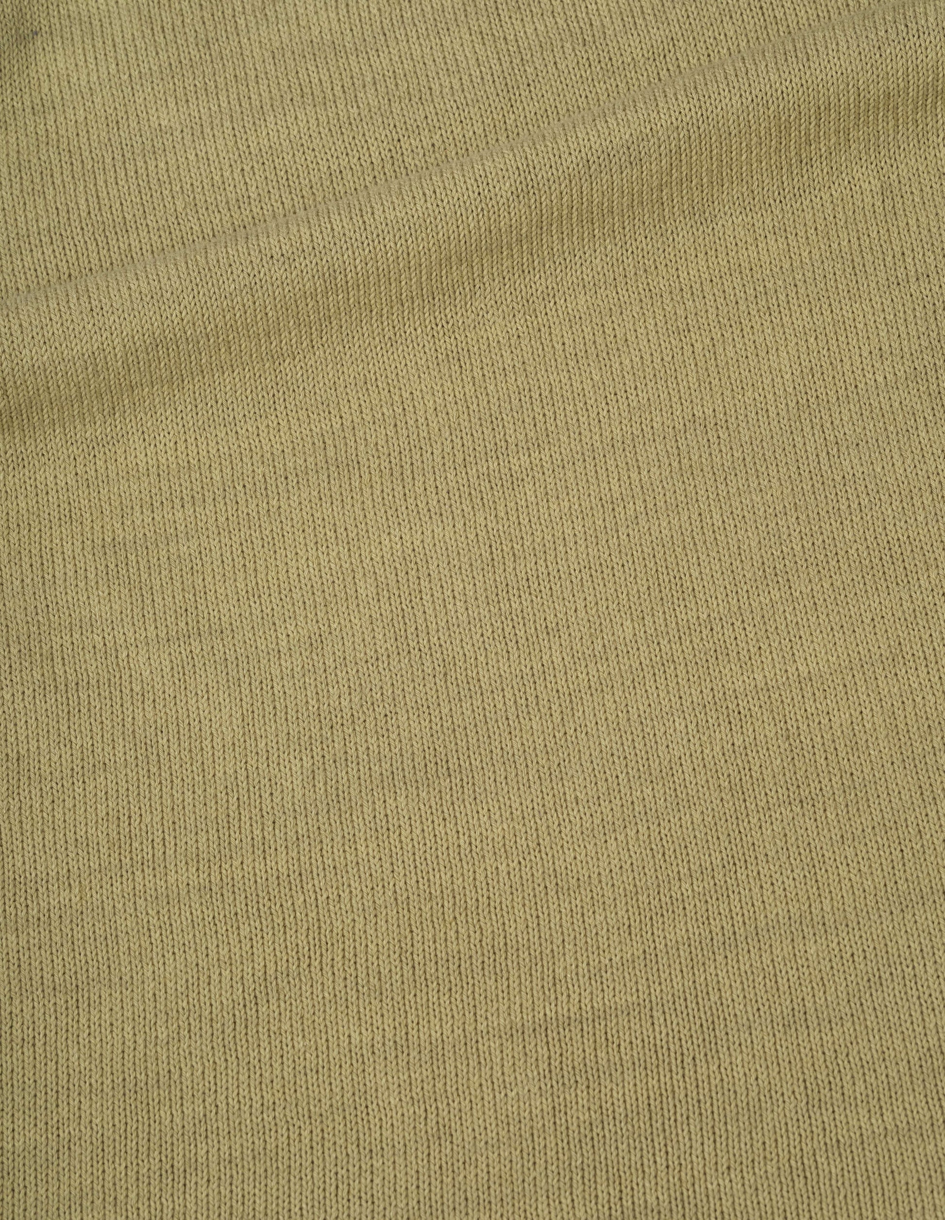 Yellowish green cotton linen knitted tank top, fabric swatch.