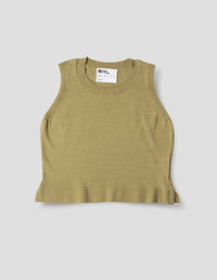 MHL. KNITTED TANK TOP | COTTON LINEN | OLIVE