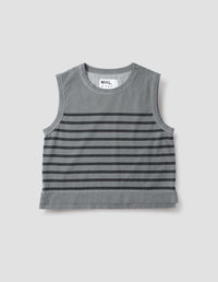 MHL. OVERDYE STRIPE TANK TOP | LIGHTWEIGHT DRY JERSEY | CARBON / BLACK